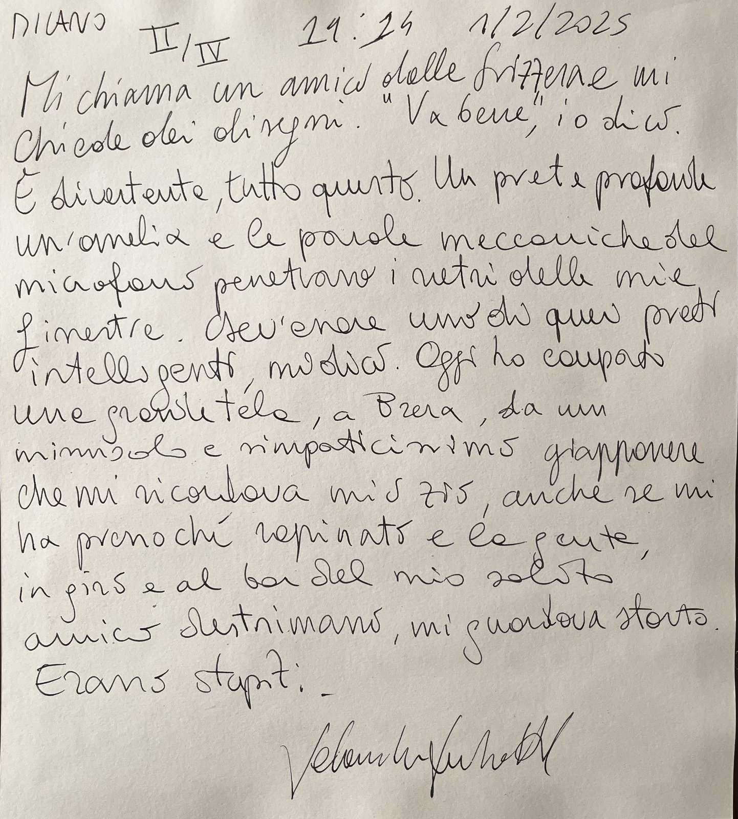 1/2/2025 II, retro manoscritto