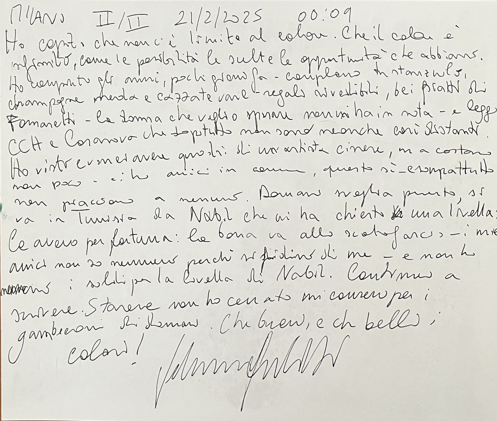 21/2/2025 II, retro manoscritto